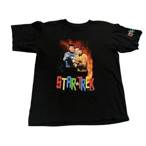Vintage Star Trek 1999 Paramount Pictures Black Graphic Print T-Shirt- XL (Read)